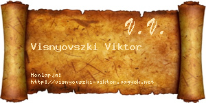 Visnyovszki Viktor névjegykártya