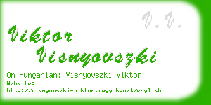 viktor visnyovszki business card